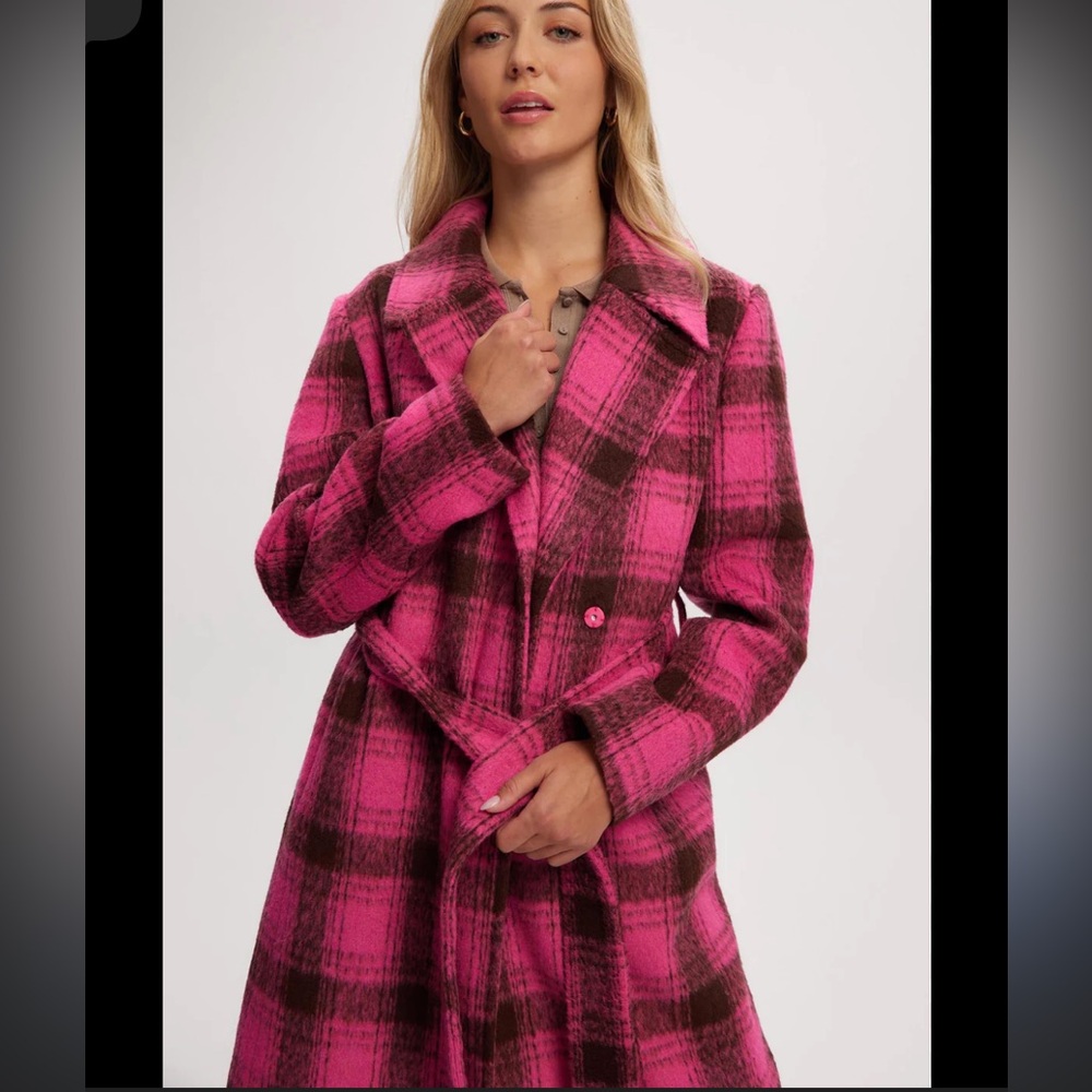 Noize Katja plaid coat